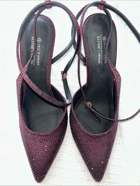 Call It Spring Women's Wine Pointed Slingback Heels